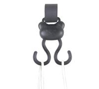 Stroller Hooks, Double Carabiner Clip, Adjustable Fastener, Nonslip Stroller Clips with Cartoon Bear for Baby Bags, Shopping, Travel, Outdoor Baby Needs, 11.22 x 3.15 Inches