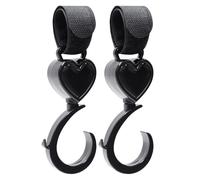 Stroller Hooks for Bags | 2 Pieces Stroller Organizer Hooks 360 Degree Rotating Pram Storage Clips Pushchair Hanger Clips Strollers Strap Bag Hook | for Purse Groceries Diaper Bag