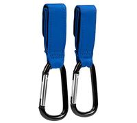 Stroller Hooks for Bags to Organize Your Day Out - Secure Hold Velcro Stroller Hooks for Hanging Bags - Easy to Attach Stroller Clips for Bags - Portable Stroller Bag Hook (Blue 2 Pack)