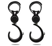 Stroller Hooks For Diaper Bags, Stroller Hook Clips 360 Degree Rotatable | 2 Pieces Multi-Wager Hooks For Grocery Shopping Bags Pocket Hooks For