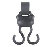 Stroller Hooks, Stroller Clips | Cartoon Bear Carabiner, Adjustable Double Loop Closure, Travel Goods for Strollers Non-Slip