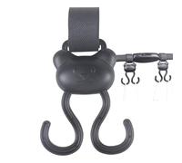 Stroller Hooks, Stroller Hooks, Carabiner Clip Cartoon Bear Duble Adjustable Loop Fissatener, Travel Supplies for Outdoor Strollers Non Slip Shopping