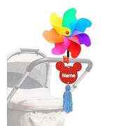 Stroller Identification Tag with Rotating Pinwheel & Mouse Head Pendant - High Visibility Stroller Flag for Disney Theme Park, Stroller Identifier Marker for Crowded Places
