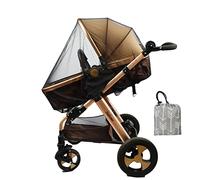 Stroller Netting Mosquito for Baby, Sewn in Pouch, Toddler Mosquito Net for Stroller with Storage Bag, Infant car seat mesh net, Black