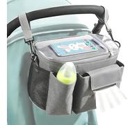 Stroller Organizer with Cup Holder, Pushchair Pacifier Holder with Drink Compartment | Transparent Waterproof Touch Control Pouch for Baby Children and Parents