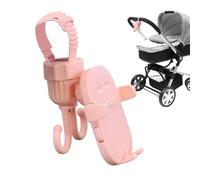 Stroller Phone Holder | Diaper Bag Hooks for Baby Stroller-Cradle for Smartphone 2 in 1, Grocery Trolley Shopping Hook