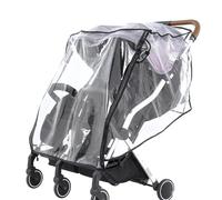 Stroller Rain Cover, Breathable Windproof Shield, 1 Piece Full Size Fit, Side by Side Baby Strollers Raincoat, T-wins Strollers Cover, Comfort View Detail, Ideal for Travel Walking Shopping Use