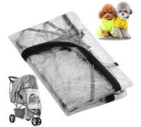 Stroller Rain Cover, PU Pushchair Rain Cover for Dog/Cat Transparent Waterproof Dustproof Wide Compatible Stroller Accessories, for Pram, Pushchair