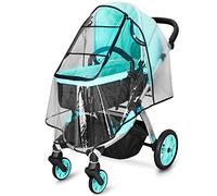 Stroller Rain Cover, Universal Baby Travel Weather Shield, Clear, Waterproof, Windproof, Breathable Ventilated, Fits Most Single Strollers, Protects from Rain, Wind, Dust and Snow