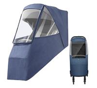 Stroller Rain Cover, Universal Pram Rain Cover with Clear Air Ventilation Window, Waterproof and Windproof Weather Shield Protector Stroller for Dust Snow Blue Pram