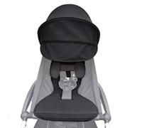 Stroller Replacement Set Compatible with Babyzen YOYO/YOYO+/ YOYO2/Stokke YOYO3, 6+ Color Pack, Thickened Seat Cushion and Extendable Canopy, Water-Repellent Breathable Fabric (Black)