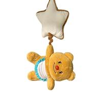 Stroller Seat Bell for Baby | Butter Bear Pendant Bell Plush Carseat Rattle with Star - Soft Sensory Toy Chime Activity Music Box for Stroller