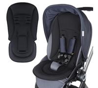 Stroller Seat Liner, Cotton Stroller Cushion for Kinderkraft Grande Plus Pushchair, Breathable and Soft Newborn Stroller pad, Toddler Seat Mat, 38x78cm (1 Pack, Black)