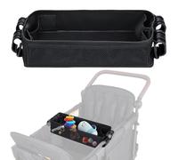 Stroller Snack Tray Compatible with Wonderfold Wagon - Upgraded with Extra Thick Base, Waterproof Faux Leather Sides & Side Mesh Pockets for Added Durability (W2 Series Thickened)