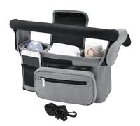 Stroller Storage Bag Portable Multi-Pocket Diaper Bag Organizer Pouch | Stroller Bag Attachment for Travel, Outing, Outdoor Walk, Daily Stroll, Park, Beach, Shopping, Hiking, Zoo, Picnic