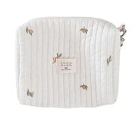 Stroller Storage Bag - Secure Zip, 10.2 x 7.6 Inch Large Nappy Carrier, Cute Mum Backpack with Embroidery Pattern, Washable Cotton Fabric Nappy Bag, Accessory Holder for Mums, C:, Siehe Beschreibung