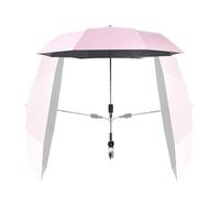 Stroller Sun Shade, Baby Sun Protection Parasol, Breathable Uv Stable Parasol for Kids, Outdoor, Beach, Wheelchair Use, Adjustable Sunblock Canopy, Black, Pink, 1 Set