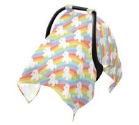 Stroller Sun Shade Cover Black Out Baby Net, Protects from Dust and Snow Cartoon Cute Unicorns Rainbow