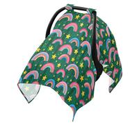 Stroller Sun Shade Cover Black Out Net for Stroller,Wind and Protection Dark Green Background Rainbow Star