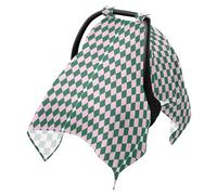 Stroller Sun Shade Cover Black Out Sun Shade Extender,Travel Accessories Peach Green Buffalo Plaid