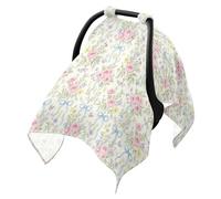 Stroller Sun Shade Cover Breathable Stroller Rain Cover, Protects from Dust and Snow Light Blue Bows Roses Butterflies