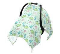 Stroller Sun Shade Cover Fit Bug Net Cover,Travel Accessories Light Green Background Cute Dinosau