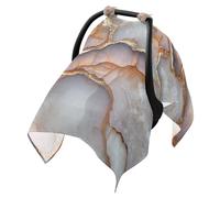 Stroller Sun Shade Cover Fit Car Seat Net,Protects from Snow Marble Rose Gold White