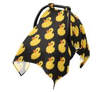 Stroller Sun Shade Cover Windproof Car Seat Net,Travel Accessories Cartoon Cute Yellow Pixel Duck