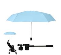 Stroller Sun Umbrella - Parasol Clips-on Shade, 's Roof | UPF 50 Cover Canopy, Baby Pram Tilt Holder, Chair Protection Gear, Adjustable Angle Mount, Strong Toddler Sun Shield for Outdoor U