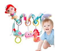 Stroller Toys - Crib Toy with Activity Shaped, Soft Sensory Play Set | BB Squeaker Rattles Music Box for Development, Pre Learning