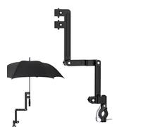 Stroller Umbrella Holder - Cart Sunshade Stand, Adjustable Golf Umbrella Clamp | Flexible Mount For Strollers Carts Providing Steady Hands-free Shade Strong Grip Stability Easy Setup Reliable