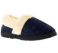 Strollers Galaxy Full Womens Moccasin Slippers - Blue. Warm Fluffy Slippers Women, Winter Slippers Women with Star Pattern and Faux Fir Lining Blue 8 UK