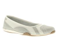 Strollers Jackie Ladies Grey Leather Flat Shoes, Size: 6