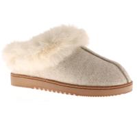 Strollers Luxurious Ladies' Step-In Mule Warm Slippers for women - Ultra-Soft Faux Fur & Fleece Lined - Warm Cushioned Insole House Shoes - Non-Slip TPR Sole Beige 4 UK
