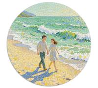 Strolling by The Seaside Jigsaw Puzzles Puzzles for Adults Kids. 1000 Piece Dot Painted Color Painting Impossible Challenge Toy Educational Game Home Decoration for Educational Games Gifts 1000pcs (67