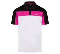 Stromberg Men’s Drift Colour Block Golf Polo Shirt - White/Pink/Black - Size XL - Performance Stretch, Moisture-Wicking, UPF 50+
