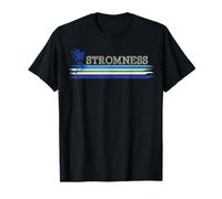 Stromness Orkney Seaside Holiday Retro Surf Palm Tree stripe T-Shirt
