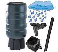 Strong 150L Slimline Medium Garden Water Butt Set Including Lid Tap with Stand and Filler Kit