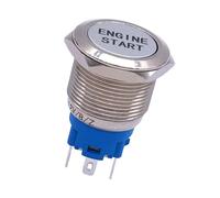 Strong 19MM Metal Push Button Switches Waterproof Design 12V LED Light LED Illuminated Metal Button for Cars Motorcycles Waterproof Change for Vehicles