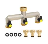Strong 3/4 Threaded Brass Water Divider Valves Erosion Resistant Valves for Washing Machine Hose & Outdoor Plumbing Anti Rust Outdoor Water Splitters