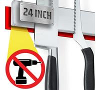 Strong Adhesive Magnetic Knife Holder - Professional 24 Inch Strip - No Screws, No Drill - Adhesive Backing - Stainless Steel Bar (Upgraded Version - Will Not Fall)