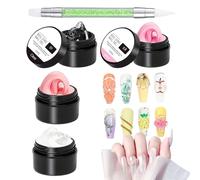 Strong Adhesive Nail Charm Glue - 3D Nail Gel For Nails Art And Extensions - 4 Colors Hard Set | Waterless Extension Glue For French Tips, Flower, Foil Stamping, Toe Nails, Rhinesto