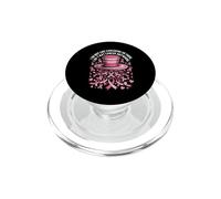 Strong Against Cancer Pink Ribbon Quote Vector PopSockets PopGrip for MagSafe