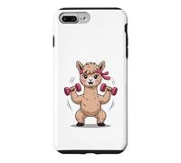 Strong Alpaca Cartoon Lifting Dumbbells Funny Fitness Gym Ar Case for iPhone 7 Plus/8 Plus