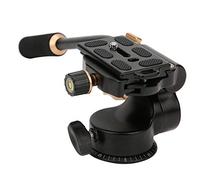 Strong Aluminum Alloy 3-Way Damping Video Tripod Head, 360° Panoramic Single Handle with Bubble Level Indicator, Quick Load Plate Non-slip Safety, for DSLR Camera, Monopod