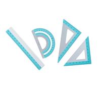 Strong Aluminum Ruler Set 1 Straight 2 Triangles 1 Protractor School Homework Art Projects Measure for Kids Adults Student Geometry Essential
