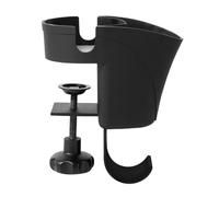 Strong and Durable ABS Clamp on Headphone Stand, Integrated Cup Holder and Pen Holder for Desk Headphone Stand