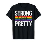 Strong And Pretty Gay Pride Gym Lifting Workout LGBT-Q Ally T-Shirt