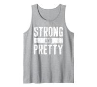 Strong and Pretty Shirt Men Women Strongman Gym Workout Tank Top, Men, Heather Grey, X-Large