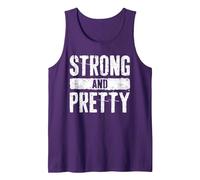 Strong and Pretty Shirt Men Women Strongman Gym Workout Tank Top, Men, Purple, Medium
